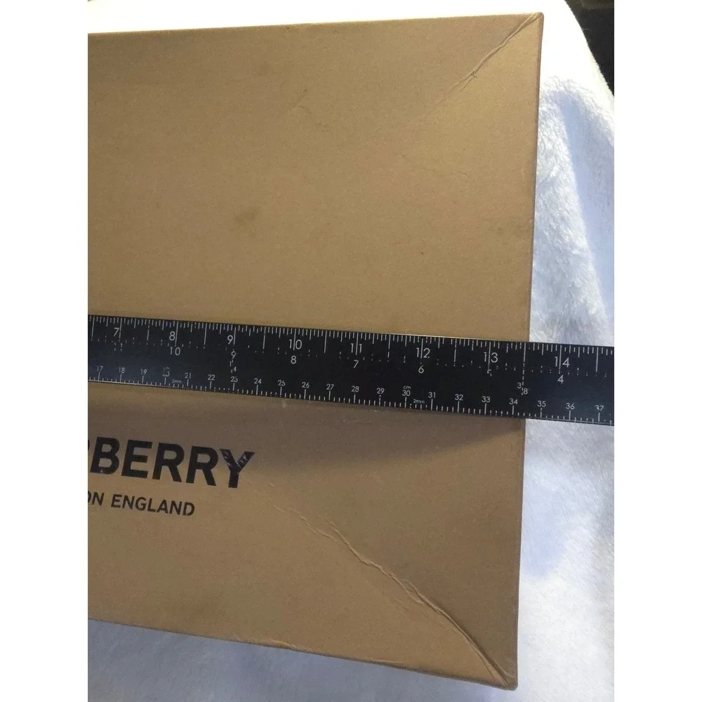 Burberry London England Tan Gift Box with Envelopes Ribbon Tissue Paper